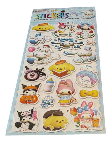 MIC Glitter Kuromi My Melody Cushioned Stickers - Sanrio 6