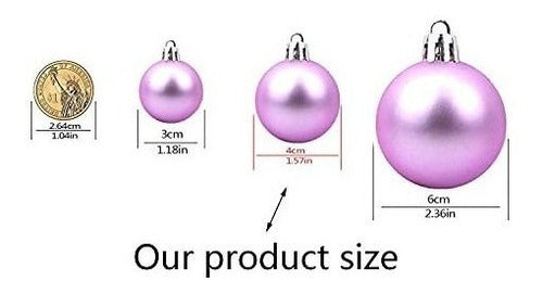 Loaengeo 36 Shatterproof Christmas Tree Balls Light Purple 4cm 2