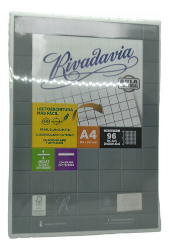 Rivadavia A4 Replacement Paper 96 Sheets Universal Lined and Large Grid 0