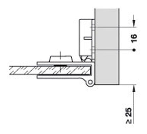 Häfele Intermediate Hinge Glass Door 5mm Furniture C/15 X2 1