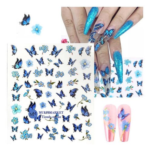 Self-Adhesive Nail Stickers - Butterflies - Nail Art 0