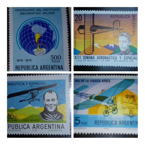 Set of 4 Argentine Stamps Aeronautics and Air Force 0