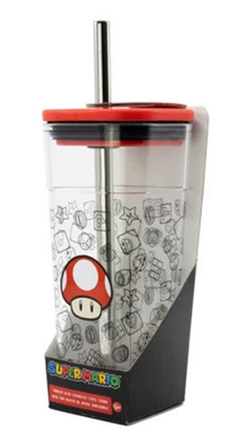 Stor Super Mario Acrylic Cup 540ml with Steel Straw 1