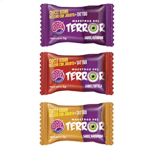 Open Candy Maestros Del Terror Chewing Gum with Tatoo Display x50 Units Best Price 2