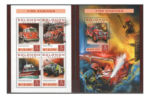 2016 Fire Truck Pumper - Solomon Islands (Blocks) Mint 0