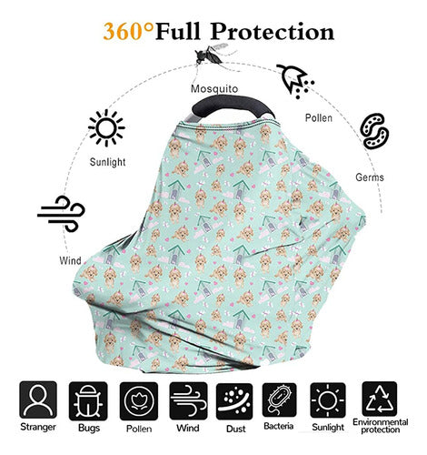 Kidvovou Nursing Cover Scarf Cute Dinosaur 3