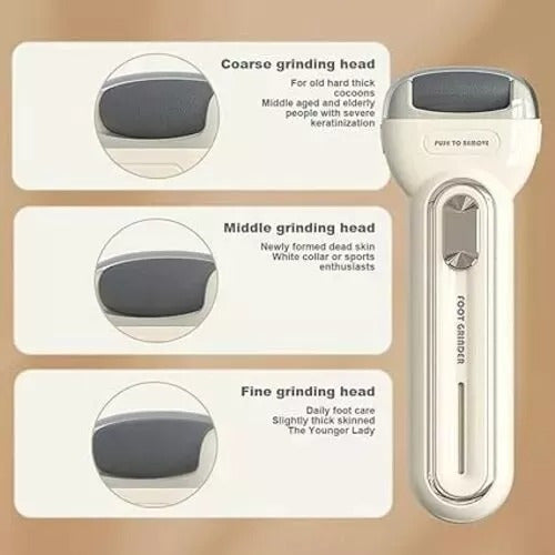 Foot Callus Wireless USB Exfoliating Callus Remover with 3 Heads 3