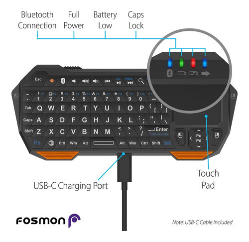 Mini Teclado Inalámbrico Fosmon Portátil Y Liviano P/ios 2