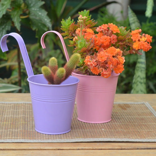 Plantaspaty Metal Bucket in Colors for Hanging 5