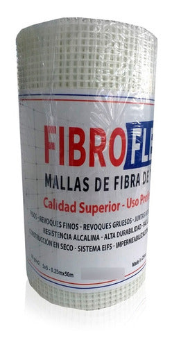 Malla Fibra De Vidrio 5mmx5mm Fibroflex 25cmx50m 90gr Sibaco 1