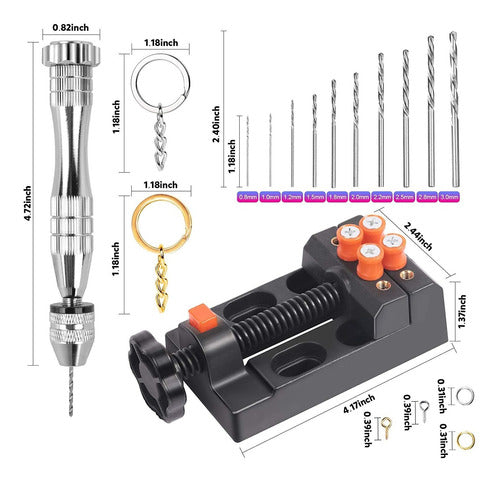 Leobro Hand Drill Steel + Press and 210 Keychain Pieces 1