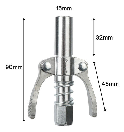 Comando Bico Pistola De Graxa Acoplador Lubrificação Rápida 3