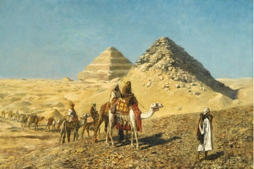 Edwin Lord Weeks Camellos Pirámides Egipto - Lámina 45x30cm 0