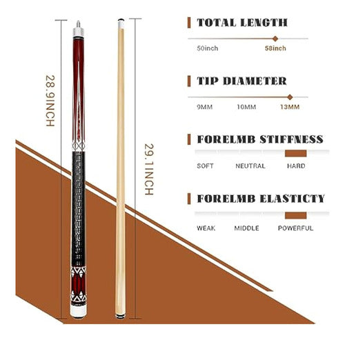 Wakefa Pool Cue Stick Set: Game of 4 1