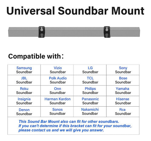 Notiela Universal Wall Mount for Samsung Soundbar 3