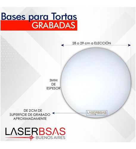 Base Para Tortas C/logo Fibro 28 Y 29 Cm X50  Bt2829-fpl-50 1