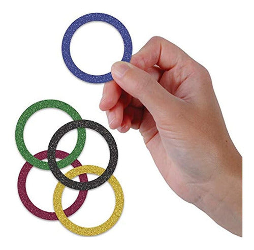 Beistle Sports Rings Deluxe Sparkle Confetti 1.5 Oz Decoration 1