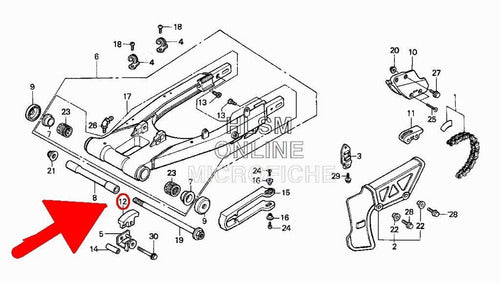 Honda Roza Cadena Delantero XR250R/600/650 88-19 Original 1