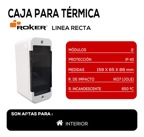 Caja Para Termica 2 Modulos Aplicar Pr421 Linea Recta Roker 3