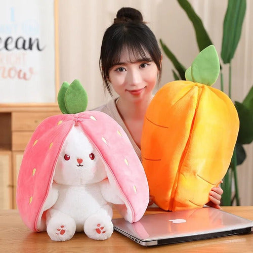 Strawberry-Carrot Kawaii Rabbit Plush Toy 3