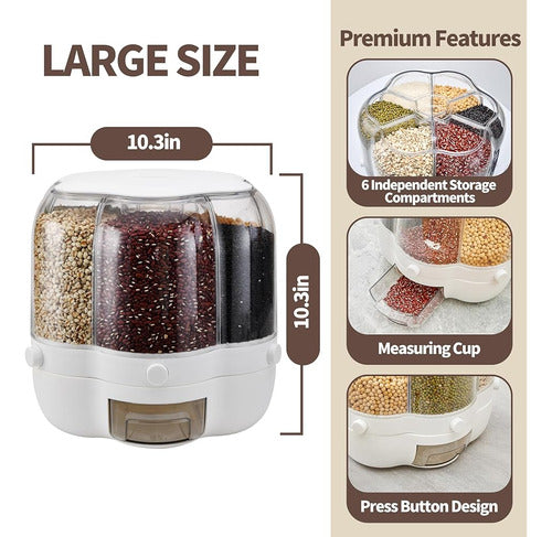 Exquisite Home Exquisite Dry Food Dispenser for Home 18 lbs - 6 Compartments 1