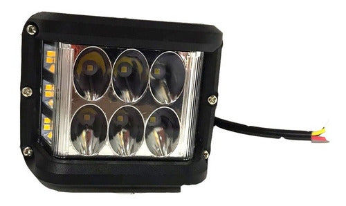 Juego Faros Camineros 18led 12v-24vint.naranja/blanco An-619 4