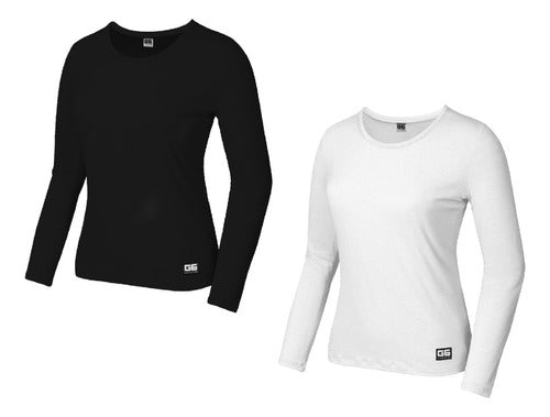 Pack of 2 Women's Long-Sleeve Thermal T-Shirts First Skin by G6 3