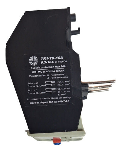 Rele Termico Tripolar Tr1-t0 Reg. 6,3 A 10 Amp Montero 1