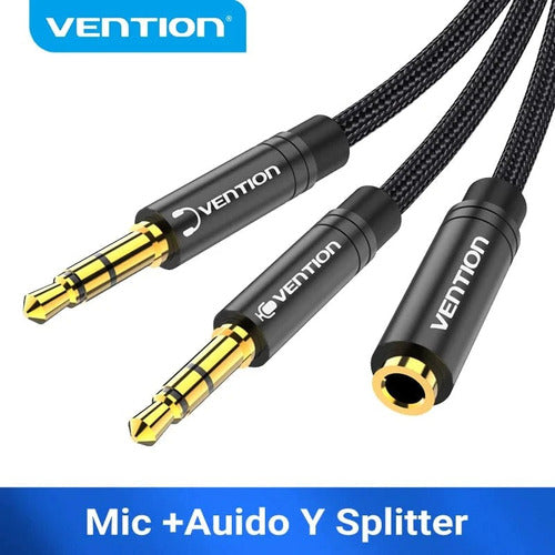 Cable De Audio 2 En 1 Adaptador Auxiliar Jack 3.5 Mm Vention 2