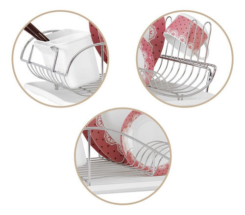 INSPIRATE STORE Stainless Steel White Dish Rack 1