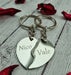 Personalized Half Heart Keychains Surgical Steel 1