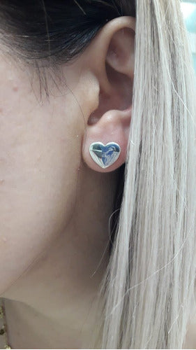 925 Silver Heart Earrings AR 305 13mm 2