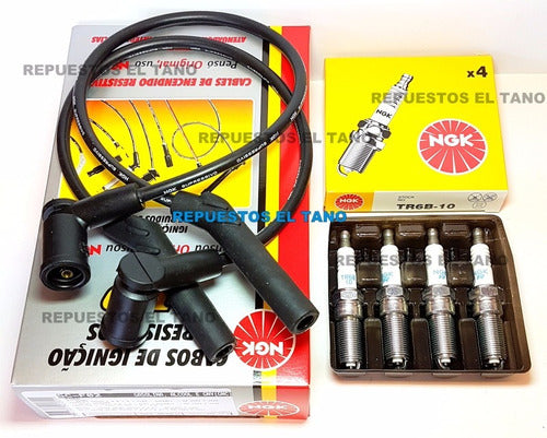 NGK Ford Ka 1.0 - 1.6 8v Zetec Rocam Spark Plug and Cable Kit 1