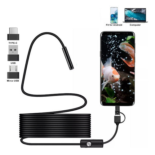 Camara Cable Endoscopica Micro/usb Led Celular Android 5m 2