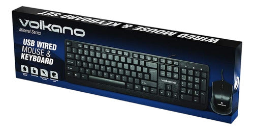 Kit Teclado Inglés + Mouse Volkano Conexión Usb - Mosca 1