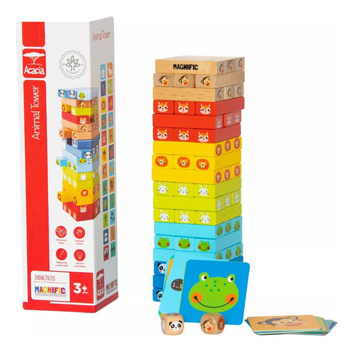 Magnific Animal Tower Torre Apilable De Animales Madera 2166 0