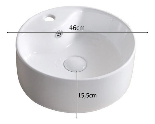 Premium Round Sink with 1 Hole Support Basin Minimalist Porcelain 2