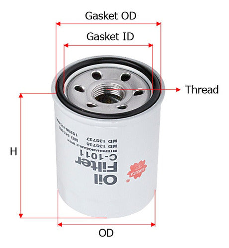 Sakura Oil Filter Great Wall Voleex C30 1.5 VVT Gas 2010-2020 0