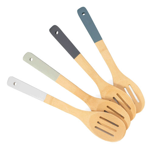 Wooden Spoon, Bamboo, 30 cm, with Slot Utensil - 12481 1