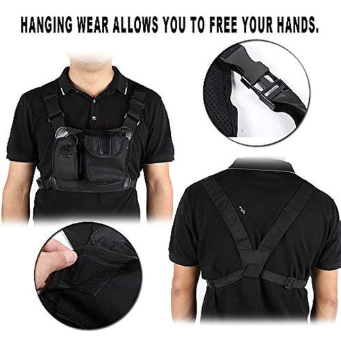 Pusokei Radio Chest Holster, Universal Walkie Talkie Chest Pocket Ar 1