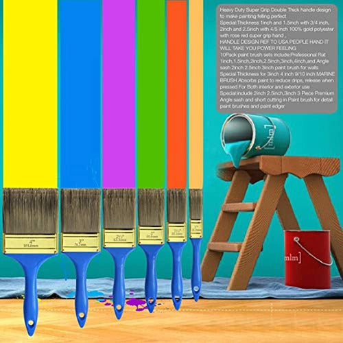 Great Andrew Professional Paintbrush Set of 10 Pieces - Durable Painting Brushes 1