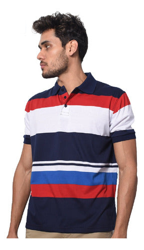 Men's Premium Imported Striped Cotton Polo Shirt in Special Sizes 3