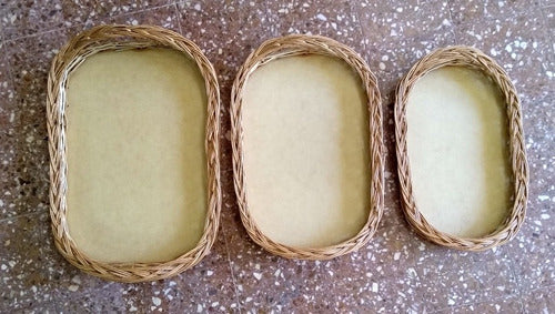 Villa Pacífico Set of 3 Wicker Trays, Various Formats 3