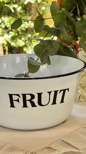 Trendy Store Frutera Enlozada Ensaladera Blanca Bowl Frutas Negro Trendy 1