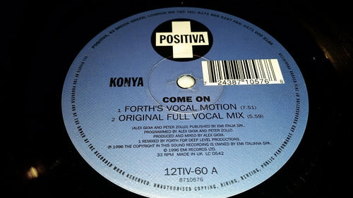 Konya Come On Vinilo Maxi Uk Muy Bueno 1996 1