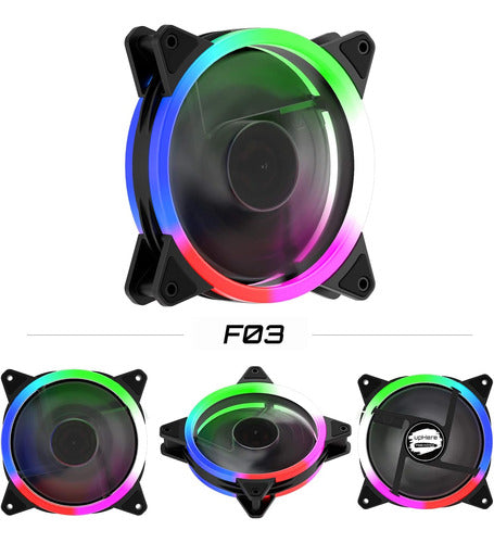 Ventiladores Para Pc Rgb Led 120mm Pack De 3 Unidades.negro 1