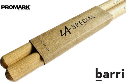 Promark La Special 3 Pairs of 2B Hickory Drumsticks - Wooden Tip 4