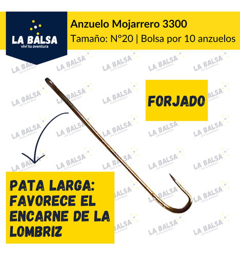 Anzuelo Mojarrero 3300 N°20 (Pack of 10 Hooks) 1
