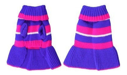 Yorkie Fuchsia Blue Ribbed Sweater 1