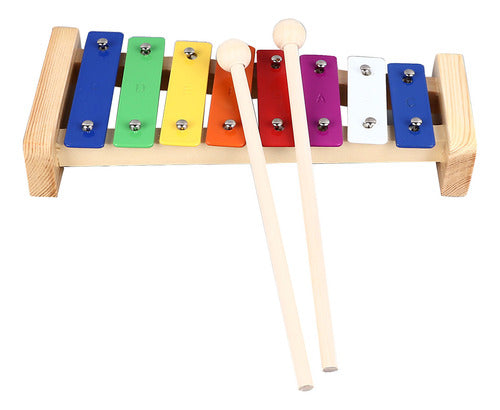 Glockenspiel Educacional Colorido Com Xilofone De 8 Notas 0